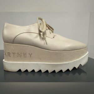 Stella McCartney Elyse Platform Shoes Cream Beige 38.5